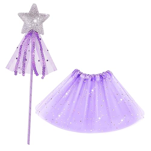 BESPORTBLE Prinzessinnen Tutu Kleid Mit Zauberstab Für Mädchen Ballettrock Kostüm Für Geburtstagsfeiern Und Fasching Ballettkleid Für Kleine Tänzerinnen von BESPORTBLE