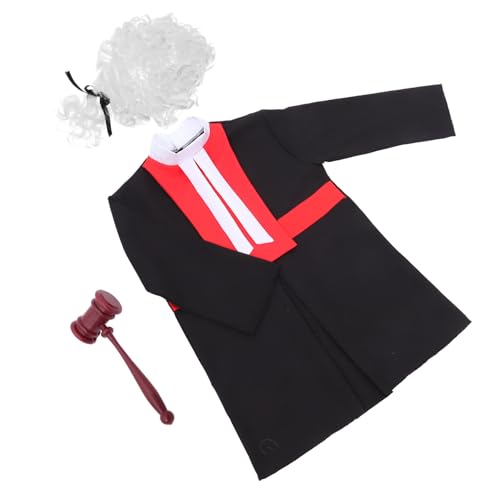 BESPORTBLE Richter Kostüm Polyester Richterrobe und Perücke Bequemes Roleplay Outfit für Karneval und Theaterspiele für Jungen mit Richterhammer BESPORTBLE Richter Kostüm Polyester Richterrobe und Perücke Bequemes Roleplay Outfit für Karneval und Theaterspiele für Jungen mit Richterhammer von BESPORTBLE