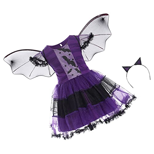 BESPORTBLE Rollenspielanzug Mädchen Halloween Kostüm Umhang Für Halloween Bühnenperformance Cosplay Kostüm Mit Bat von BESPORTBLE