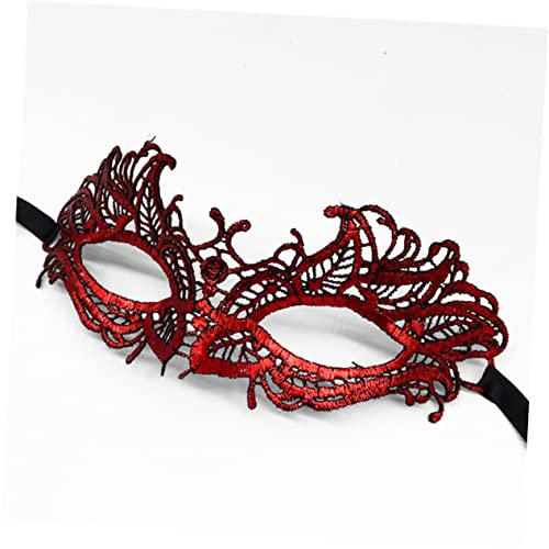 BESPORTBLE Rote Spitzenmaske Für Damen Luxus Augenmaske Für Karneval Halloween Und Maskerade Partys Elegantes Kostümzubehör Für Bühnenaufführungen Und Festliche Anlässe von BESPORTBLE