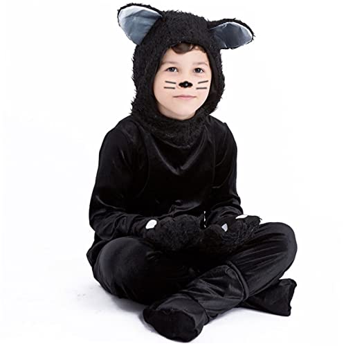 BESPORTBLE Schwarze Katze Cosplay Kostüm Für Lustiges Halloween Outfit Für Jungen Tierkostüm Für Karneval S Kreative Katzenkleidung Für Rollenspiele Und Aufführungen von BESPORTBLE