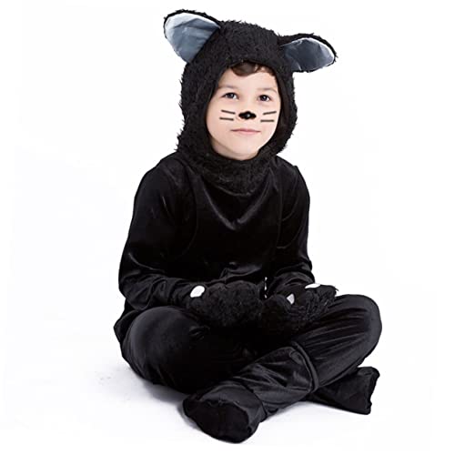 BESPORTBLE Schwarze Katzen Cosplay Kostüm Für Lustiges Halloween Outfit Für Jungen Xl Tieranzug Für Karneval Und Kostümpartys Kreatives Rollenspiel Kleidungsset von BESPORTBLE