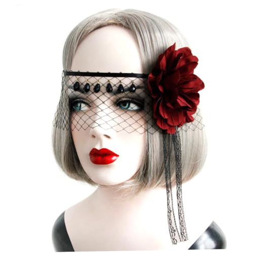 BESPORTBLE Schwarze Spitzen Halbsichtmaske Für Frauen Elegante Hochzeitskopfbedeckung Schleiermaske Für Halloween Und Maskenbälle Perfekte Party Accessoire Für Besondere Anlässe von BESPORTBLE