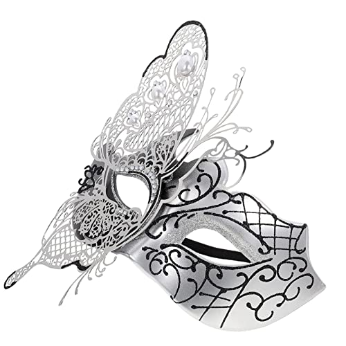 BESPORTBLE Schwarze Venezianische Halbgesichtsmaske Mit Strasssteinen Elegante Cosplay Maske Für Karneval Maskenball Und Kostüm Events Für Frauen von BESPORTBLE