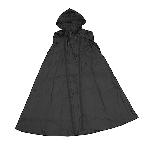 BESPORTBLE Schwarzer Vintage Halloween Kapuzenumhang Langer Umhang Für Cosplay Kostüm Für Halloween Partys Unisex Für Karneval Und Mittelalterveranstaltungen von BESPORTBLE