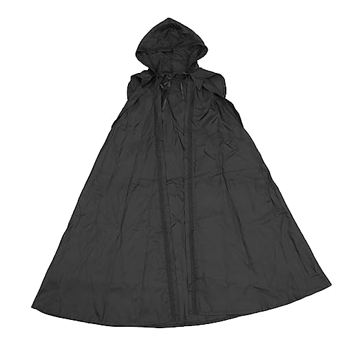 BESPORTBLE Schwarzer Vintage Halloween Umhang Mit Kapuze Lange Robe Cosplay Kostüm Für Halloween Party Retro Gothic Cloak Für Damen Und Herren Unisex Kostüm Für Karneval von BESPORTBLE