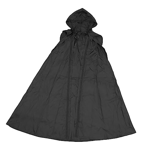 BESPORTBLE Schwarzes Kapuzenumhang Cape Für Herren Vintage Halloween Kostüm Robe Für Cosplay Und Partys Retro Look Ideales Halloween Accessoire von BESPORTBLE