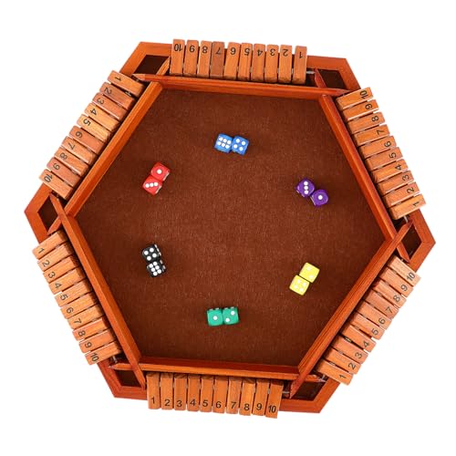BESPORTBLE Shut The Box Würfelspiel Holz mit Sechsseitigem Spielbrett Langlebiges Tischspiel mit Großen Zahlen Vielseitig für Party und Familienspiel Mehrspieler Unterhaltung aus Hochwertigem BESPORTBLE Shut The Box Würfelspiel Holz mit Sechsseitigem Spielbrett Langlebiges Tischspiel mit Großen Zahlen Vielseitig für Party und Familienspiel Mehrspieler Unterhaltung aus Hochwertigem von BESPORTBLE