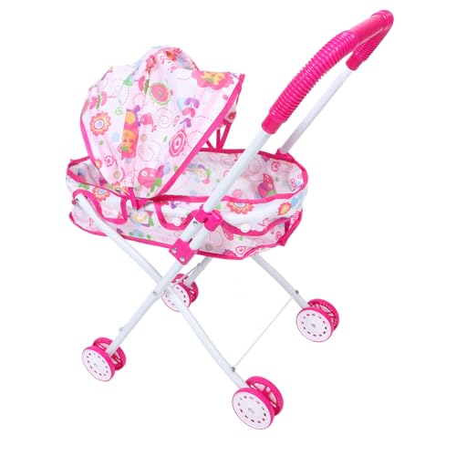 BESPORTBLE Simulationswagen Kinderwagen puppenwagen Kinderwagen Kinderrollenspielzeug Kinderwagen für Puppen Kinderwagen für Babypuppen Oxford-Stoff Rosa von BESPORTBLE