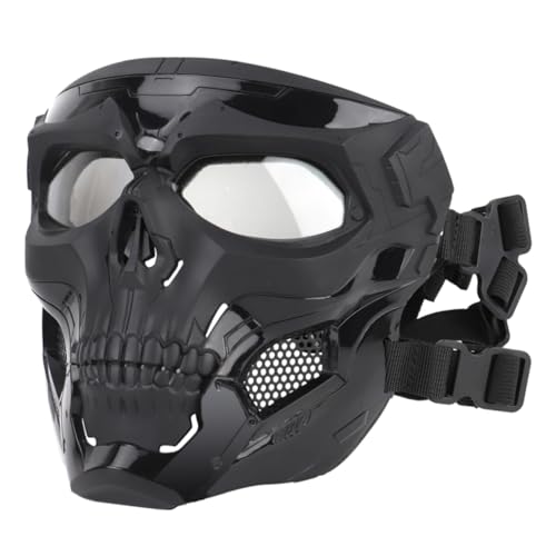 BESPORTBLE Taktische Schädelmaske Für Halloween Cosplay Und Survival Games Vollgesichtsmaske Schwarz Für Partys Und Kostüme von BESPORTBLE