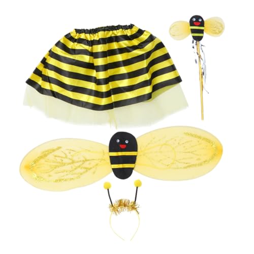 BESPORTBLE Teiliges Bienenkostüm Set Für Bienenflügel Haarbügel Tutu Rock Und Fairy Wand Für Bühnenauftritte Karneval Und Cosplay Zufälligen Farben von BESPORTBLE