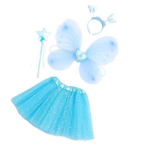 BESPORTBLE Teiliges Kostümset Für Glitzernde Schmetterlingsflügel Herz Petticoat Feenstab Und Haarreifen Für Cosplay Und Kostümpartys Mit Pailletten von BESPORTBLE