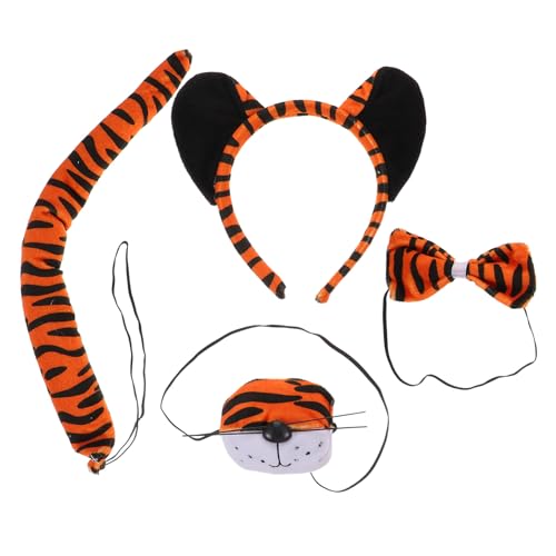 BESPORTBLE Tiger Kostüm Set Teilig mit Kopfstück und Schleife Dekoratives Tier Cosplay Zubehör für Fasching Geburtstagsfeier und Karneval und Bequem für Mädchen BESPORTBLE Tiger Kostüm Set Teilig mit Kopfstück und Schleife Dekoratives Tier Cosplay Zubehör für Fasching Geburtstagsfeier und Karneval und Bequem für Mädchen von BESPORTBLE