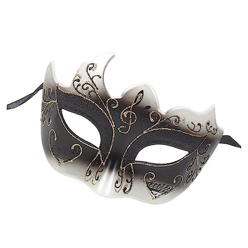 BESPORTBLE Venezianische Maske Für Halbe Gesichtsmaske Für Cosplay Und Maskerade Schwarz Für Halloween Kostümpartys Und Tanzveranstaltungen Stilvolle Party Maske von BESPORTBLE