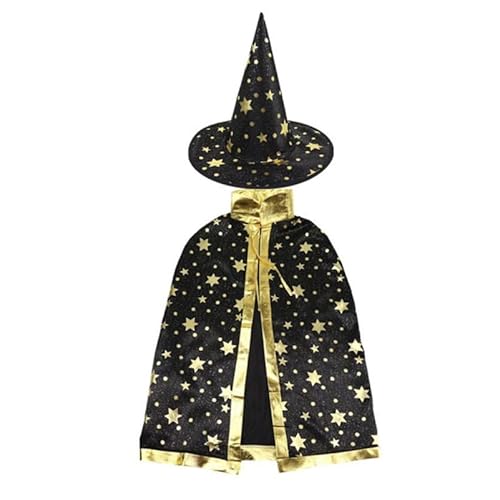 BESPORTBLE Zaubererkostüm Für Kinder: Karneval-Zauberer-Umhang Halloween-Zauberer-Umhang Kinder-Umhang Cosplay-Kostüm Schwarz von BESPORTBLE