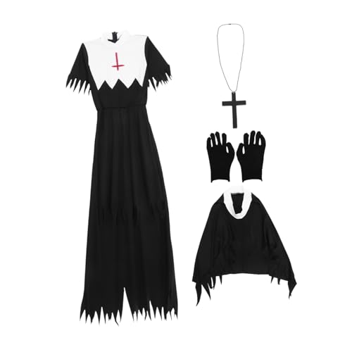 BESPORTBLE Zombie Nonne Kostüm Für Halloween Cosplay Outfit Für Bühnenaufführungen Und Partys Als Halloween Requisite Für Foto Requisiten von BESPORTBLE