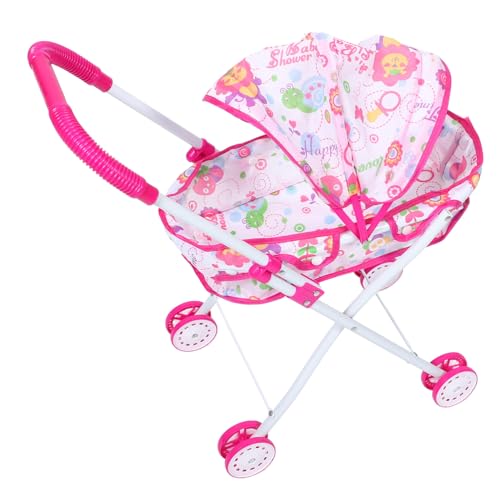 Simulationswagen Kinderwagen Puppenwagen Kinderwagen Aufbewahrung Kinderwagen Geburtstagsgeschenk Kinderwagen für Babypuppen Puppenwagen Oxford-Stoff Rosa BESPORTBLE von BESPORTBLE