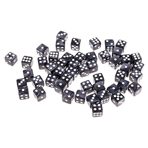 BESSTUUP 50 Stück/Los 12 mm D6 Acryl-Würfel-Spielzeug-Set für RPG MTG Brettspiel-Zubehör grau von BESSTUUP