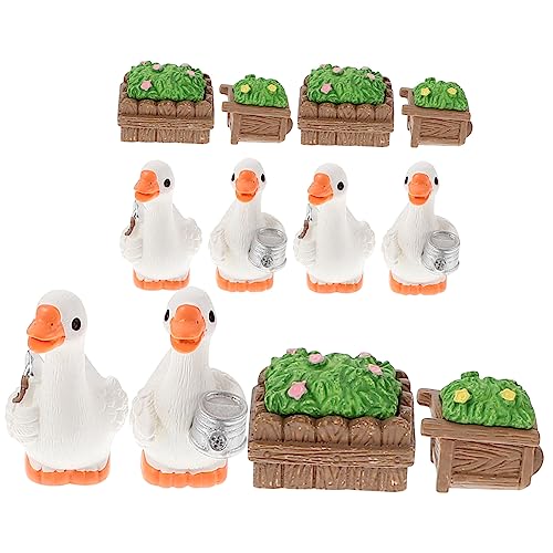 BESTOYARD 12st Feenfiguren Tierminiaturen Mikrolandschaftsornament Miniatur-entenfiguren Enten-Party-Dekorationen Mini-Enten-skulptur Gartenentenfiguren Gänsetierfiguren Miniaturtiere Harz von BESTOYARD