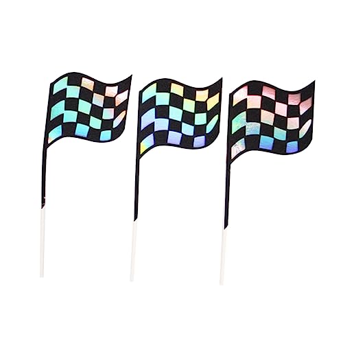 BESTOYARD 18 Stk Cupcake-verzierung Muffin-topper Kuchen Zahnstocher Mit Zielflagge Flaggen-cupcake-picks Cupcake-topper Mit Rennflagge Checkered Flag Picks von BESTOYARD