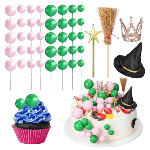 BESTOYARD 44 Stück Böse Kuchendekorationen: Hexenhut, Krone, Besen, Stern, Zauberstab, Mini-bälle, Cupcake-topper, Hexen-partyzubehör für Halloween, Geburtstagsdekoration BESTOYARD 44 Stück Böse Kuchendekorationen: Hexenhut, Krone, Besen, Stern, Zauberstab, Mini-bälle, Cupcake-topper, Hexen-partyzubehör für Halloween, Geburtstagsdekoration von BESTOYARD