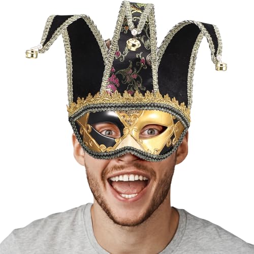 BESTOYARD Venezianische Maske Herren Halbe Gesichtsmaske für Maskerade Party (Schwarz) von BESTOYARD