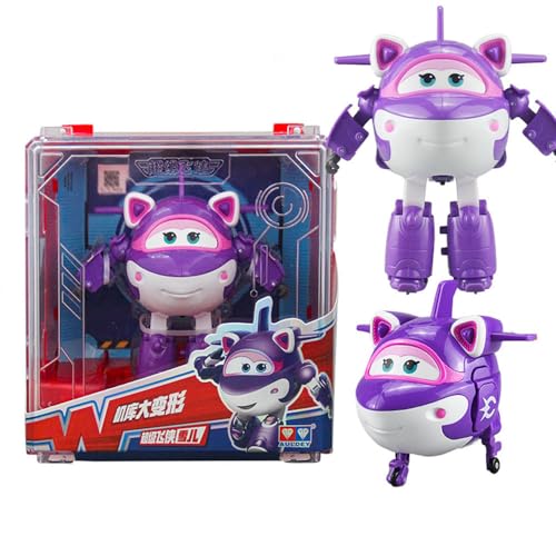 BESTWALED Crystal Mädchen Verformung Flugzeug Super Flügel Neues Spielzeug L12CM Trägheitsfahrzeug Jungen Deformation Roboter Kreatives Geschenk Kinderspielzeug Super Wings Serie 15 Figurine von BESTWALED