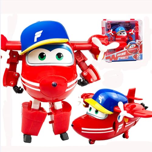 BESTWALED Flip Deformation Roboter Super Flügel Neues Spielzeug Jungen Trägheitsfahrzeug Mädchen Verformung Flugzeug Kreatives Geschenk L12CM Kinderspielzeug Super Wings Serie 15 Mecha von BESTWALED