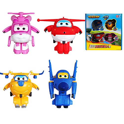 BESTWALED Mini Flügel Spielzeug 4PCS Trägheitsfahrzeug Kinder Spielzeugset Super Flügel Deformation Roboter Jungen Verformung Flugzeug Weihnachten Geburtstagsgeschenke von BESTWALED