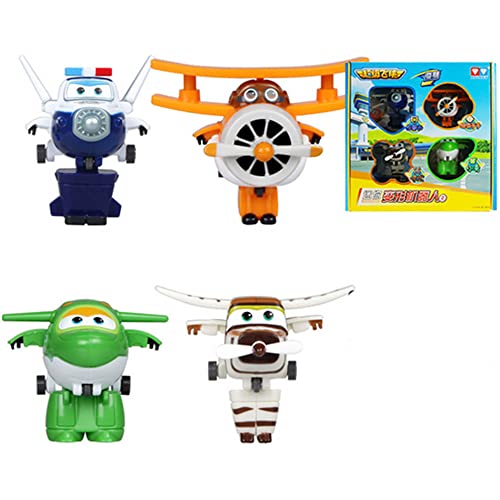 BESTWALED Mini Flügel Spielzeug 4PCS Trägheitsfahrzeug Kinder Spielzeugset Super Flügel Deformation Roboter Jungen Verformung Flugzeug Weihnachten Geburtstagsgeschenke von BESTWALED