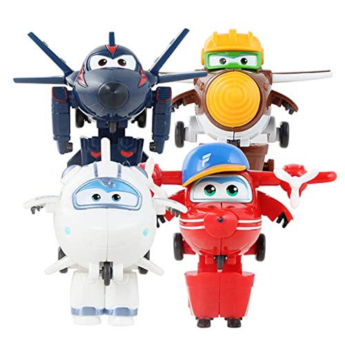 BESTWALED Mini Flügel Spielzeug 4PCS Trägheitsfahrzeug Kinder Spielzeugset Super Flügel Deformation Roboter Jungen Verformung Flugzeug Weihnachten Geburtstagsgeschenke von BESTWALED