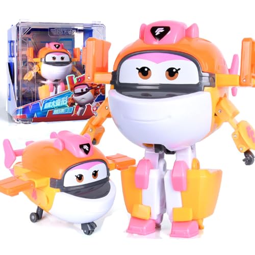 BESTWALED Tichy Trägheitsfahrzeug Jungen Deformation Roboter Super Flügel Neues Spielzeug Mädchen Verformung Flugzeug Kreatives Geschenk L12CM Kinderspielzeug Super Wings Serie 15 Figurine von BESTWALED