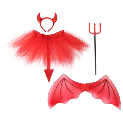 BESTYASH 1 Satz Dämonen flügel Set karnevalskostüme halloween dekoration Kinderkostüme stirnband Schminksets Performance-Kostüm für Teufel Cosplay-Accessoire Plastik von BESTYASH