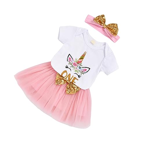 BESTYASH 1 Satz Geburtstagsoutfit Für Mädchen Mädchenröcke Cosplay-kleidung Einhorn-tutu-kleid Rosa von BESTYASH