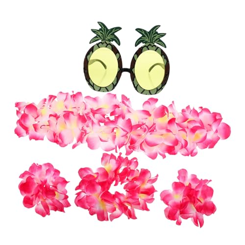 BESTYASH 1 Satz Hawaiianische Lei hawaiketten hawaij strandkã¶rbe holiday decor coctailgläser Ananasgläser Tiki-Party-Dekorationen Girlande Blumenstirnband hawaiianisches Partykostüm Tuch von BESTYASH