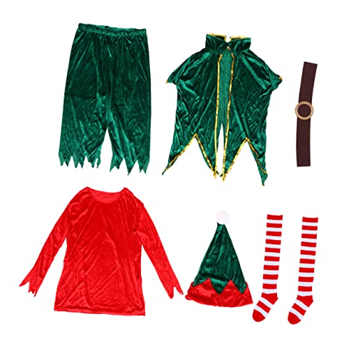 BESTYASH 1 Satz Kleidung Herrenanzüge weihnachtskostüm Santa Helfer Kostüm halloween costumes costume de halloween Weihnachtsmannkostüm für Kinder kreatives Männerkostüm Polyester rot von BESTYASH