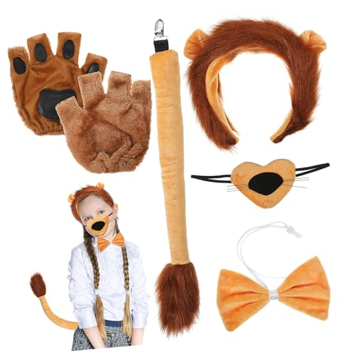 BESTYASH 1 Satz Löwenbekleidungszubehör Schildkröte Kostüm Dinosauriermaske Löwen-Outfit Halloween-Cosplay-Kostüm Löwen Stirnband Dschungelkostüm Tier-Cosplay-Kostüm Garn von BESTYASH