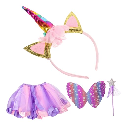 BESTYASH 1 Satz Mädchen Kostüme Flügel Ballettröckchen Feen-partyzubehör Cosplay-requisite Für Zauberstäbe Schmetterlinge Partyzubehör Feenkostüm-set Feenpartyzubehör Tuch von BESTYASH