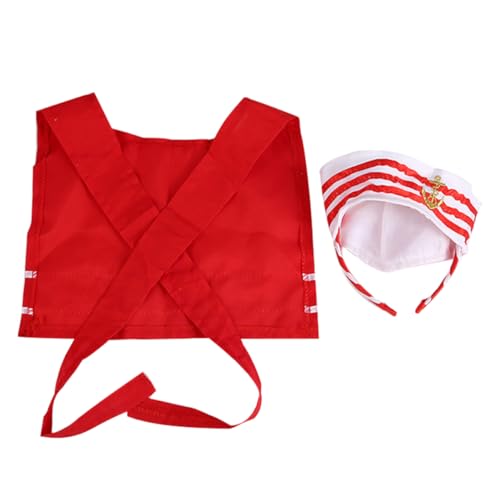 BESTYASH 1 Satz Marineblaue Kinderkleidung Matrosenmütze Hut Kostüm Nautische Hüte für Matrosen-Cosplay-Mütze Party-Cosplay-Kopfbedeckungen Cosplay-Versorgung Polyester rot von BESTYASH