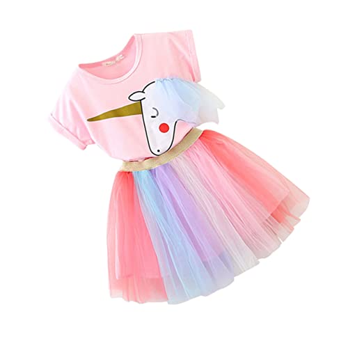 BESTYASH 1 Satz Partykostüm Einhorn-tutu-kleid Cosplay-kleidung Geburtstagsoutfit Für Mädchen Rosa von BESTYASH