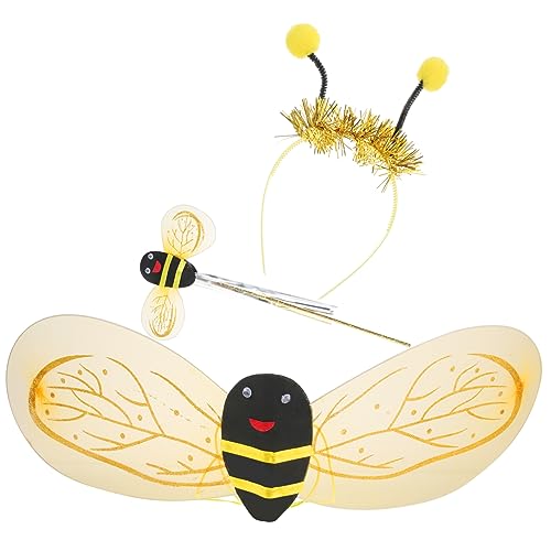 BESTYASH 1 Satz Satz Requisiten für die Biene-Show halloween costume halloween kleidung Bienenantennen-Stirnband Kleinkind-Biene Feenflügel Biene Bienenflügel für Mädchen Golden von BESTYASH