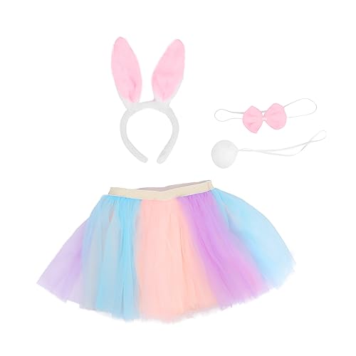 BESTYASH 1 Satz Tüllrock Für Mädchen Partyrock Für Mädchen Ostern Kleine Mädchen Cosplay Mädchen-tutu Ostern Kopfschmuck Gazerock Für Mädchen Ostern Kinderkostüm von BESTYASH