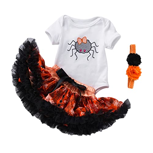 BESTYASH 1 Set Halloween Anzug Halloween Haarband Kinderanzug Outfit Für Mädchen Kleinkind Strampler Kinder Outfits Halloween Kostüme Mädchen Kleidung Kurzärmeliger Strampler von BESTYASH