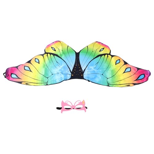 BESTYASH 1 Set Schmetterlingsflügel Und Maskenset Schmetterlingsflügel Umhang Party Cosplay Schmetterlingsflügel Und Maske Bühnenaufführung Feenflügel Schmetterling Partyversorgung Für von BESTYASH