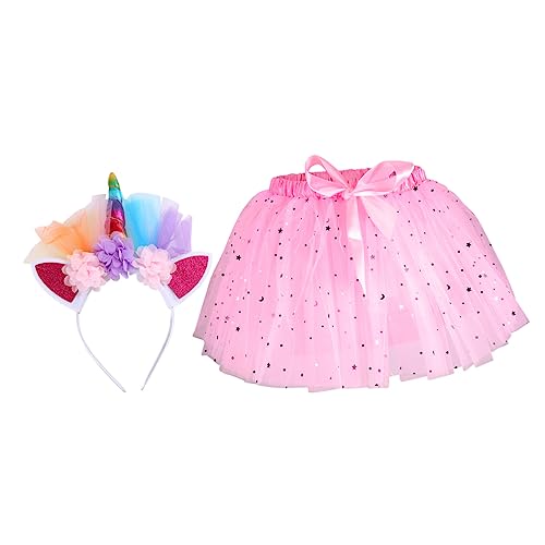 BESTYASH 1 Set Tutu Rock Und Einhorn Haar Set Für Kindergeburtstag Und Partys Bunte Tüllröcke Mit Passendem Haarband Für ädchen Ideal Als Kostümzubehör Und Geburtstagsdeko von BESTYASH