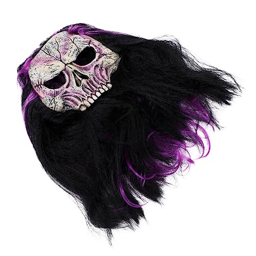 BESTYASH 1 Stk. Haare Bucktooth Skull Maske Halloweenkostüm Neuheit Halloween-kostüm Halloween-gesichtsmaske Gruselige Maske Gruseliges Halloween Cosplay-maske Maskerade Emulsion von BESTYASH