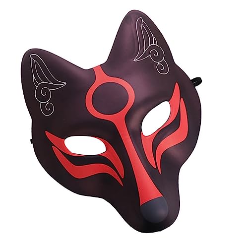 BESTYASH 1 Stück Fuchs Maske Cosplay dekorativ Gesicht Maskerade für Männer Rave Kostüm halloween masken halloweenmaske mancaped Verkleidung urlaub dekorative maske kreative Maske Eva Black von BESTYASH