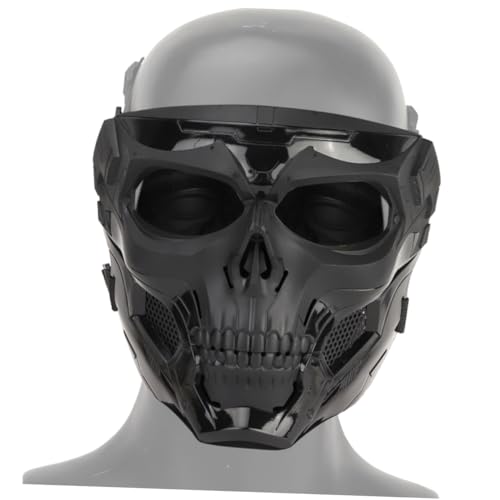 BESTYASH 1 Stück Skelett Vollgesichtsmaske Für Halloween Cosplay Und Survival Spiele Taktische Schwarze Geistermaske Für Maskerade Events Und Gruselpartys von BESTYASH