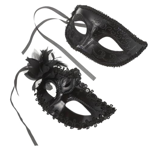 BESTYASH 10 Stk Venezianische Maske Schwarze Augenmaske Schwarzes Maskenkostüm Outfit Für Mädchen Maskerade Masken Halloweenkostüm Karneval Paar Retro-maskerade-masken Cosplay-maske Stoff von BESTYASH