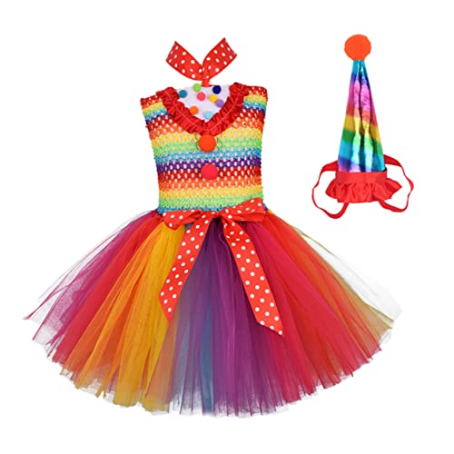 BESTYASH 1stk Regenbogen Kleid Set Kleid Aus Tutu-kleid Partyrock Regenbogenrock Tutu-rock Regenbogen-partykleid Cosplay-kleid Cosplay-rock Performance-kleid von BESTYASH